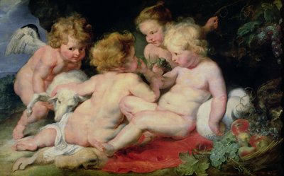 Infant Christ with John the Baptist and two angels, 1615-20 by Peter Paul Rubens